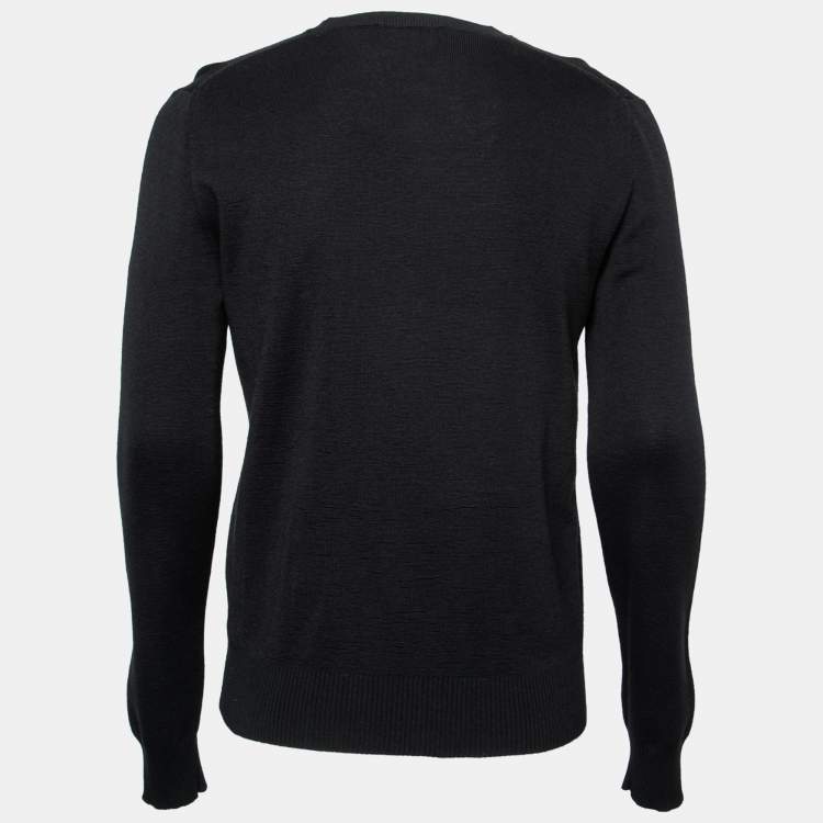 مملوكة مسبقًا Dsquared2 Black Stud & Gem Embellished Wool Sweater M