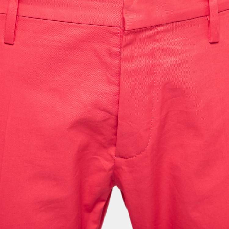Pre Owned Dsquared2 Coral Pink Cotton Trousers M
