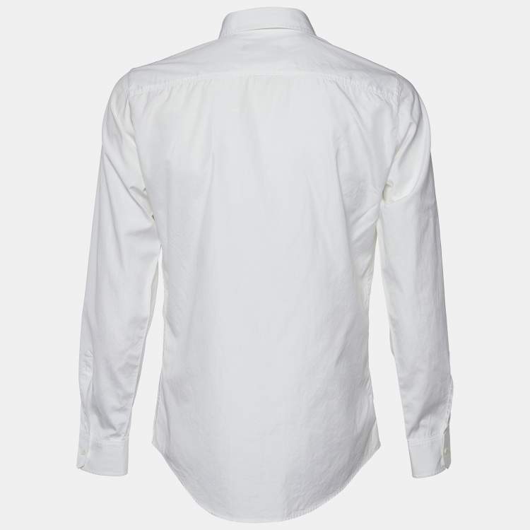 Pre Owned Dsquared2 White Skull Stars Texture Printed Cotton Button Front Shirt XL