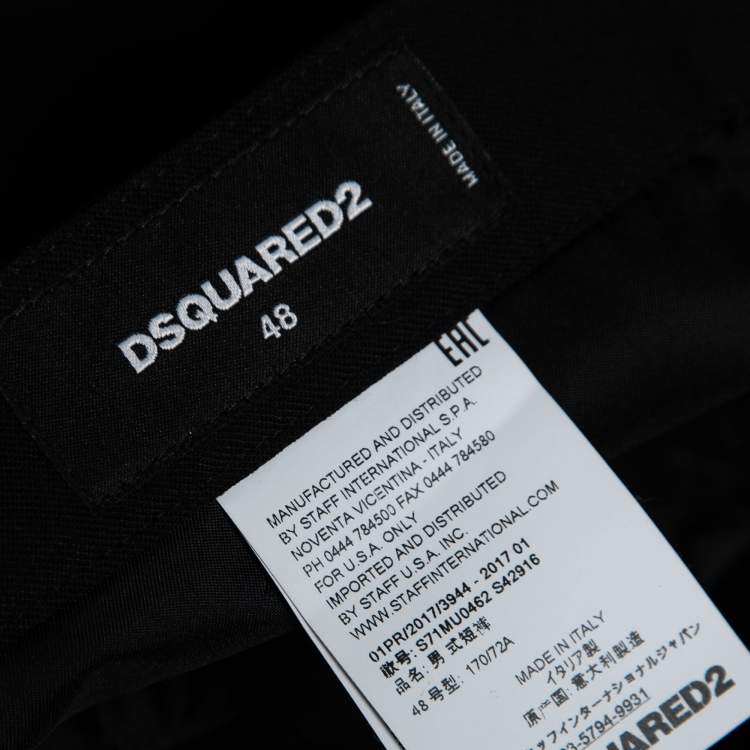 Pre Owned Dsquared2 Black Wool Bermuda Shorts M