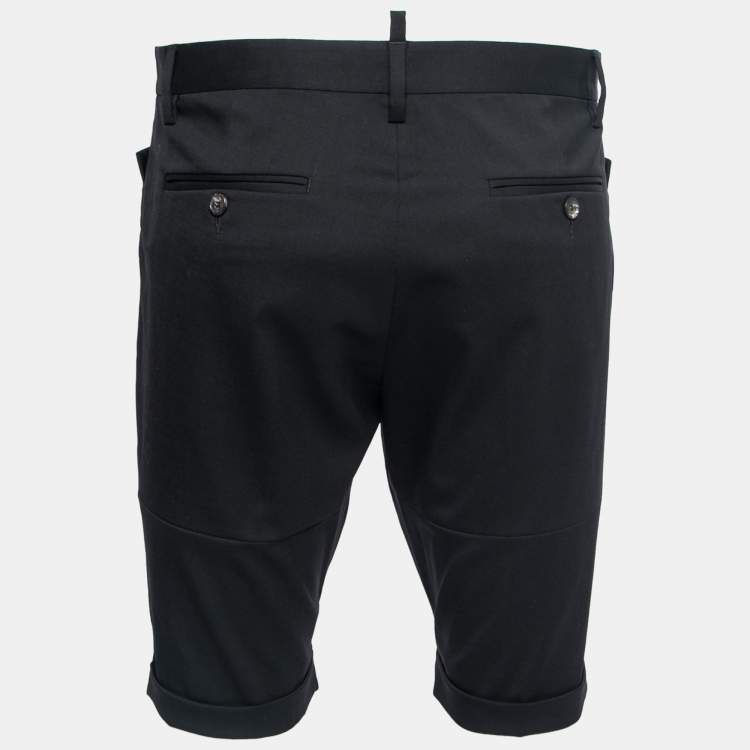 Pre Owned Dsquared2 Black Wool Bermuda Shorts M