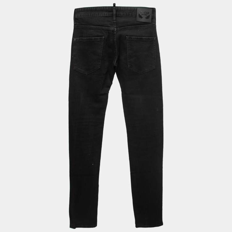 Pre Owned Dsquared2 Black Denim Skinny Jeans M Waist 33"