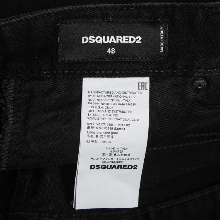 Pre Owned Dsquared2 Black Denim Skinny Jeans M Waist 33"