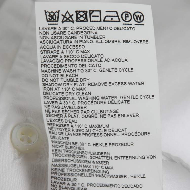 Pre Owned Dsquared2 White Cotton Button Front Shirt XL
