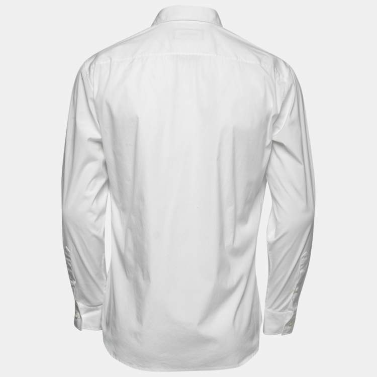Pre Owned Dsquared2 White Cotton Button Front Shirt XL