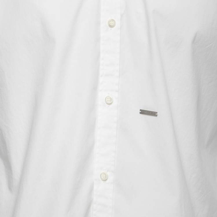 Pre Owned Dsquared2 White Cotton Button Front Shirt XL