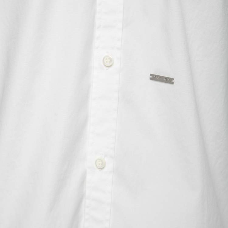 Pre Owned Dsquared2 White Cotton Button Front Shirt XL