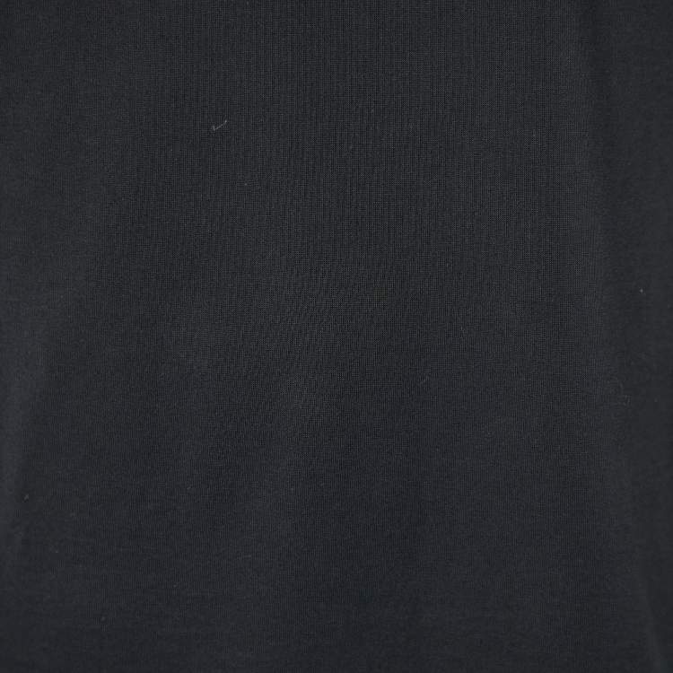 Pre Owned Dsquared2 Black Cotton Knit Applique Detail T-Shirt XXL