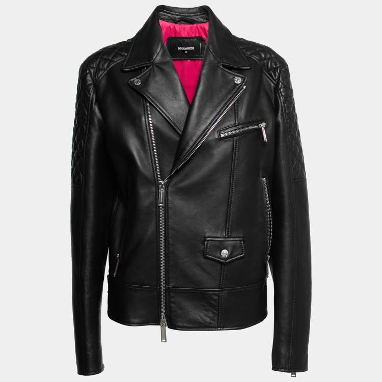 Dsquared2 leather jacket mens fashion