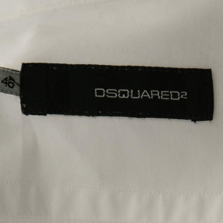 Pre Owned Dsquared2 White Cotton Button Front Shirt S