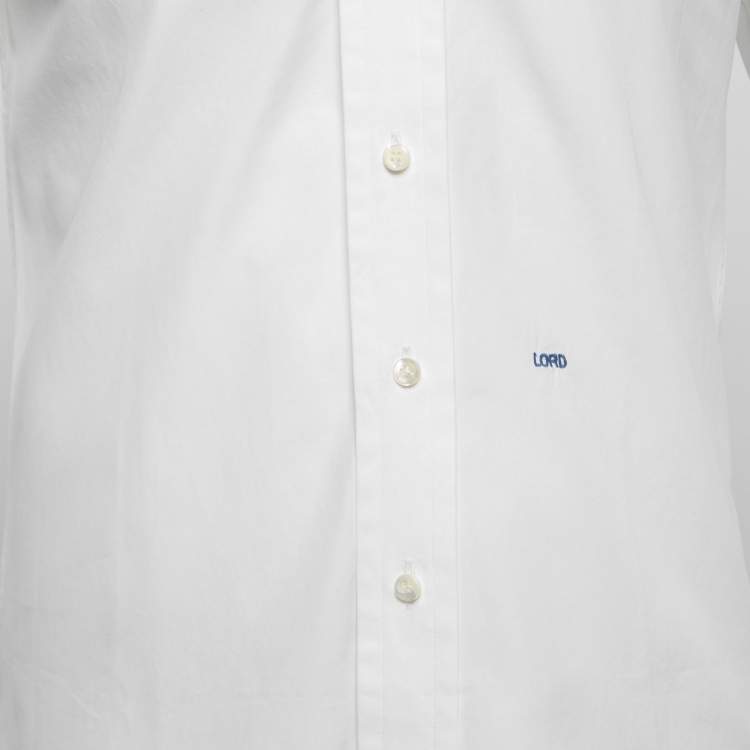 Pre Owned Dsquared2 White Cotton Button Front Shirt S