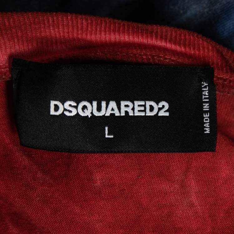 Pre Owned Dsquared2 Multicolor Tye-Dye Print Cotton Sleeveless T-Shirt L