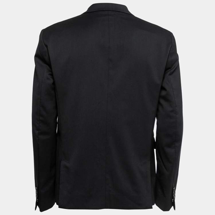 Pre Owned Dsquared2 Black Wool Zipper Detail Blazer XL