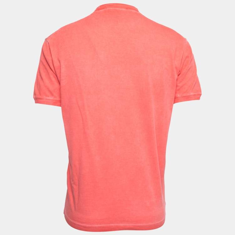 Pre Owned Dsquared2 Pink Logo Print Cotton New Dean Fit T-Shirt L