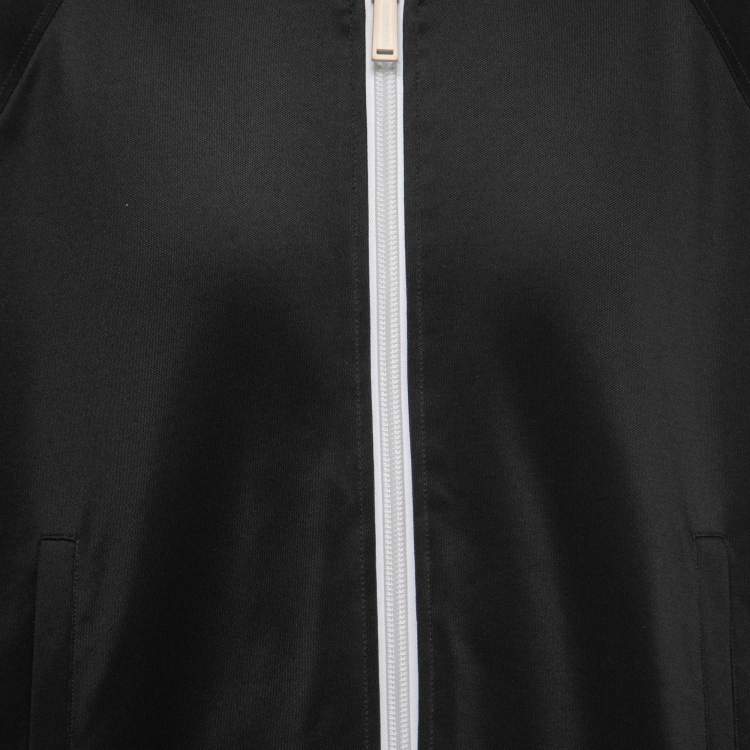 Pre Owned Dsquared2 Black Jersey Side Stripe Detail Zip-Up Jacket XL