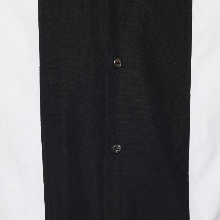 Pre Owned Dsquared2 Monochrome Cotton Paneled Gathered Sleeve Detail Shirt XL