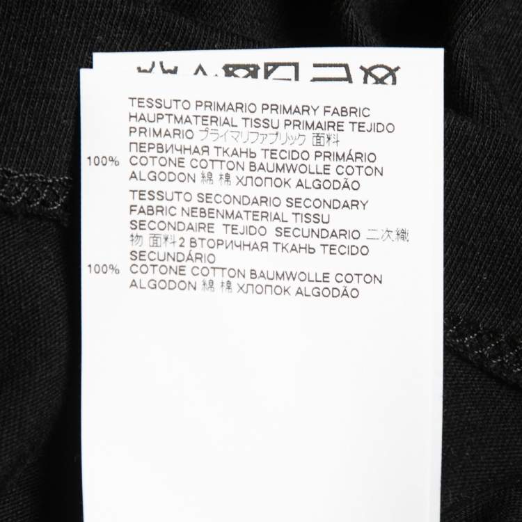 Pre Owned Dsquared2 Black Luck Print Cotton Cigarette Fit T-Shirt L