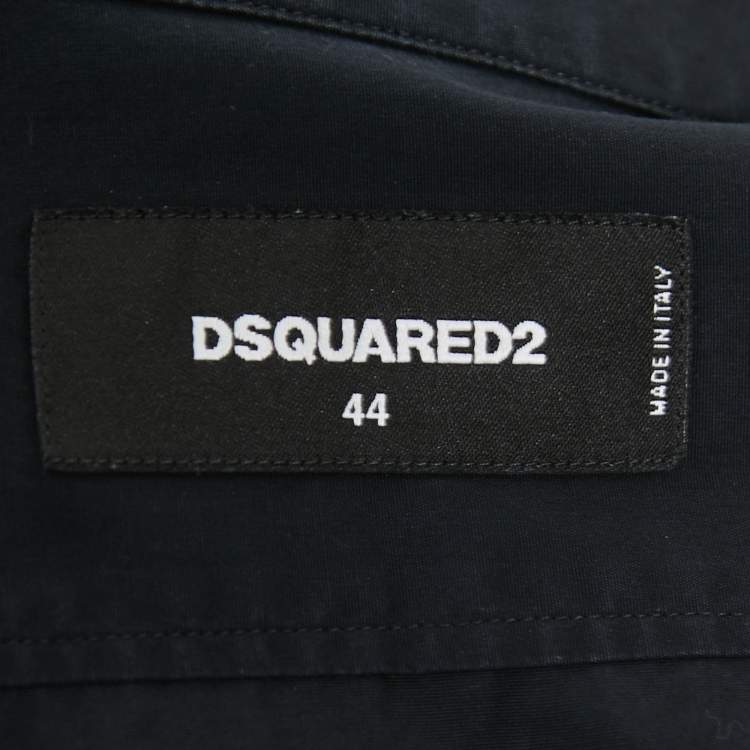 Pre Owned Dsquared2 Black Cotton Pocket Detailed Button Front Shirt XS