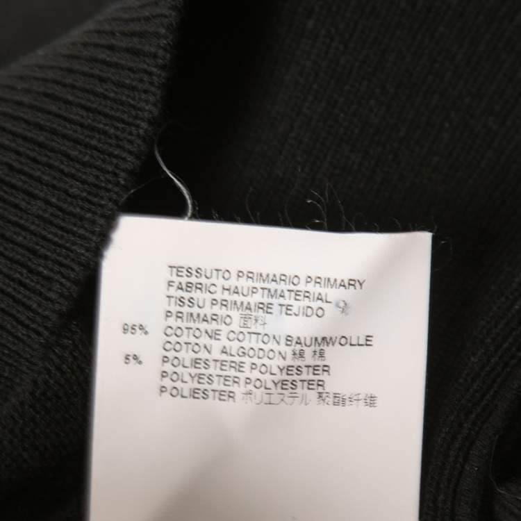 Pre Owned Dsquared2 Black Neon Motif Stretch Knit Crew Neck Jumper S