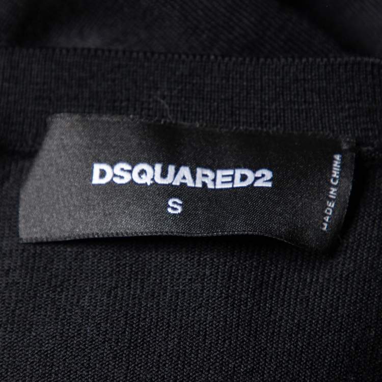 Pre Owned Dsquared2 Black Wool Double Layered Cardigan S