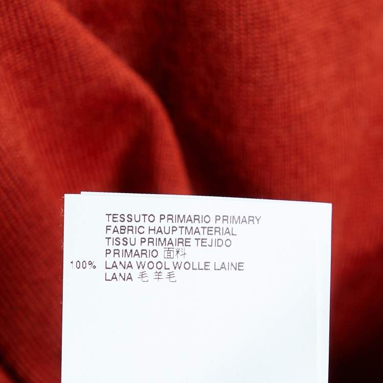 Pre Owned Dsquared2 Brick Orange Wool Knit V-Neck Pullover M