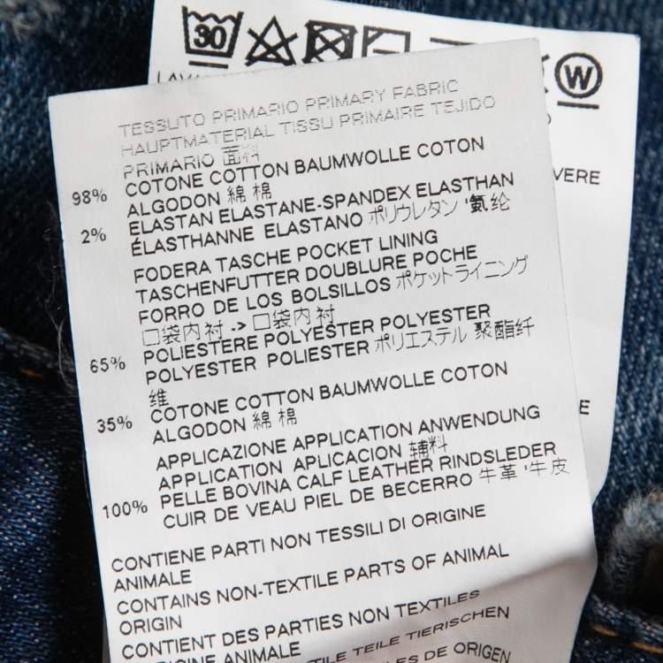 Pre Owned Dsquared2 Blue Washed & Distressed Denim Jeans S Waist 32"