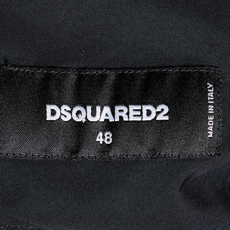 Pre Owned Dsquared2 Black Cotton Chain Detail Punk Shirt M