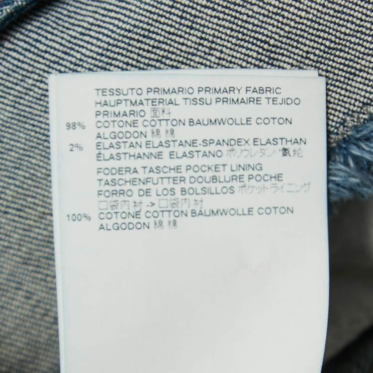 Pre Owned Dsquared2 Blue Distressed Denim Button Front Jacket M