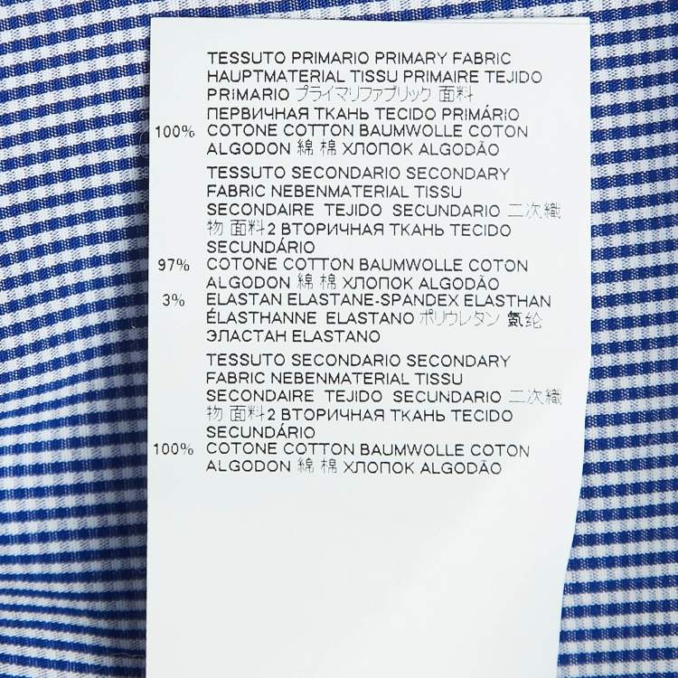 Pre Owned Dsquared2 Blue/Multicolor Colorblock Cotton Layered Shirt L