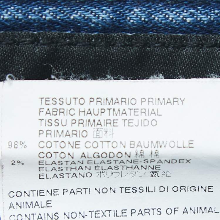 Pre Owned Dsquared2 Blue Distressed Ripped Denim Skinny Jeans M Waist 34" 