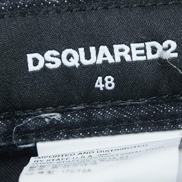 Pre Owned Dsquared2 Grey Distressed Denim Skinny Jeans M Waist 34"