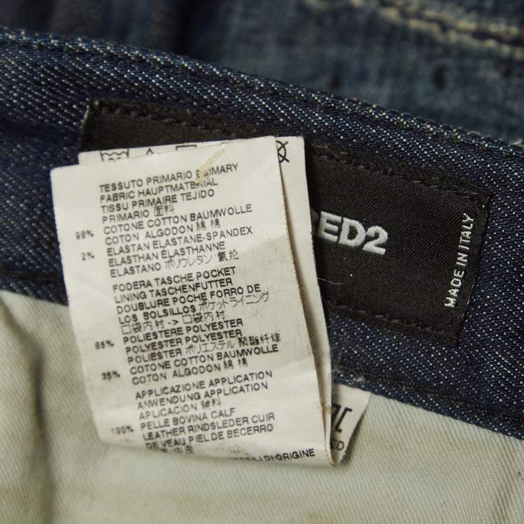 Pre Owned Dsquared2 Dark Blue Distressed Denim Jeans S Waist 32"