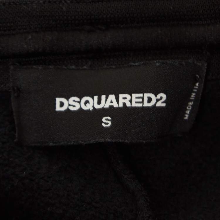 Pre Owned Dsquared2 Black Coated Cotton Drawstring Shorts S