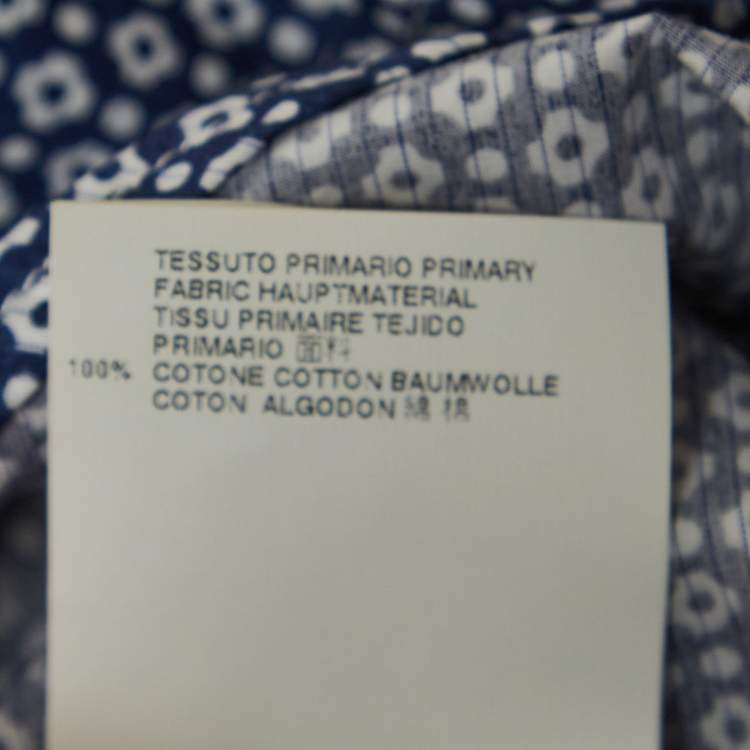 Pre Owned Dsquared2 Blue Print Cotton Button Front Full Sleeve Shirt XXS