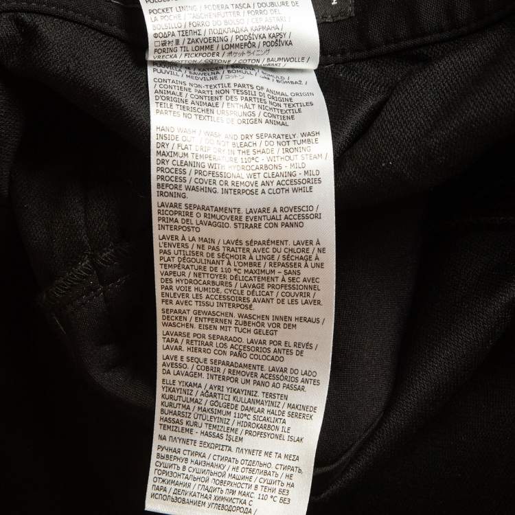 Pre Owned Dsquared2 Black Wool Knit Quilted Pocket Cargo Pants S