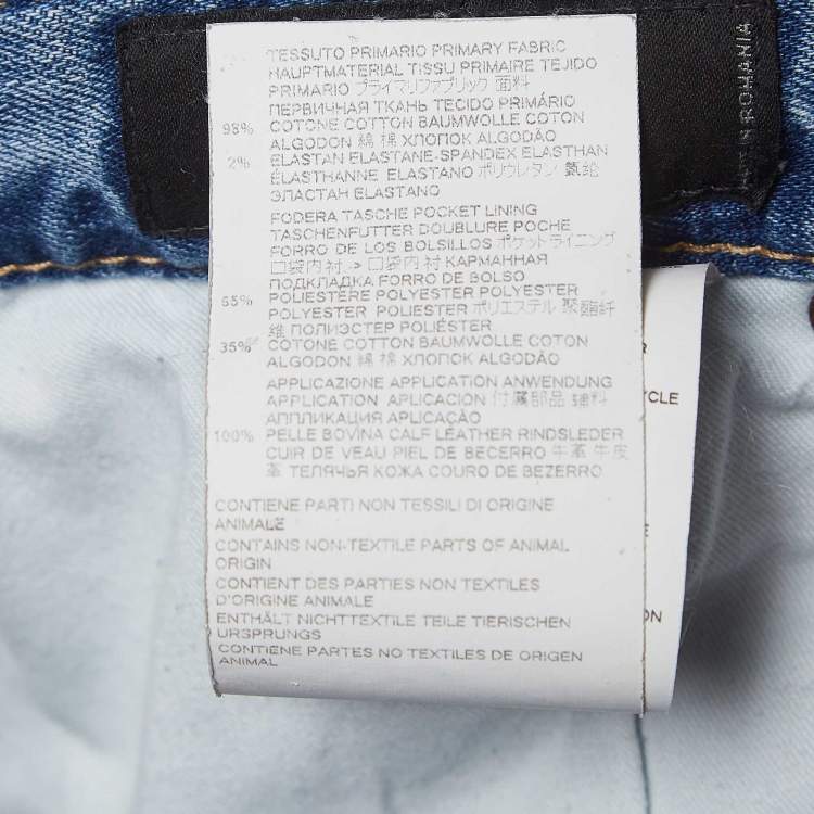 Pre Owned Dsquared2 Blue Distressed Denim Jeans M Waist 34"