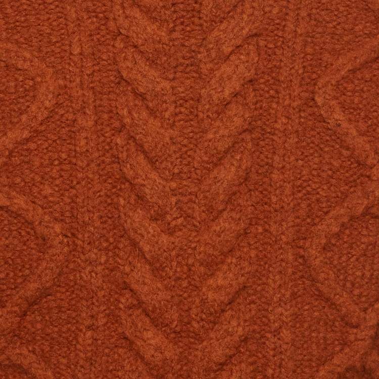 Pre Owned Dsquared2 Brown Cable Knit Turtle Neck Sweater M