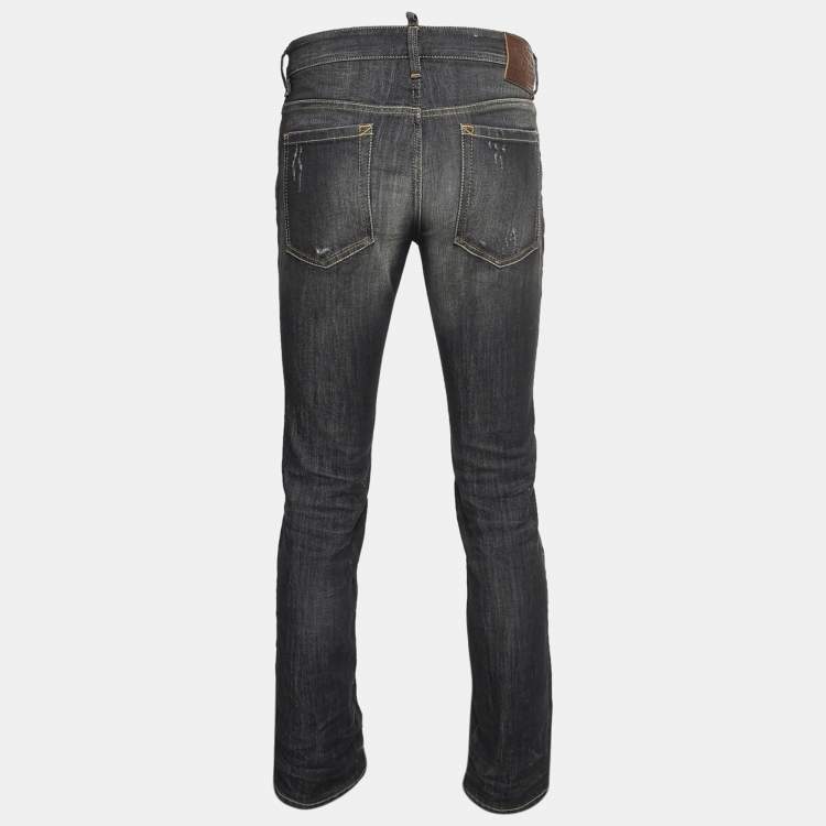 Pre Owned Dsquared2 Charcoal Grey Washed Denim Jeans S Waist 32"