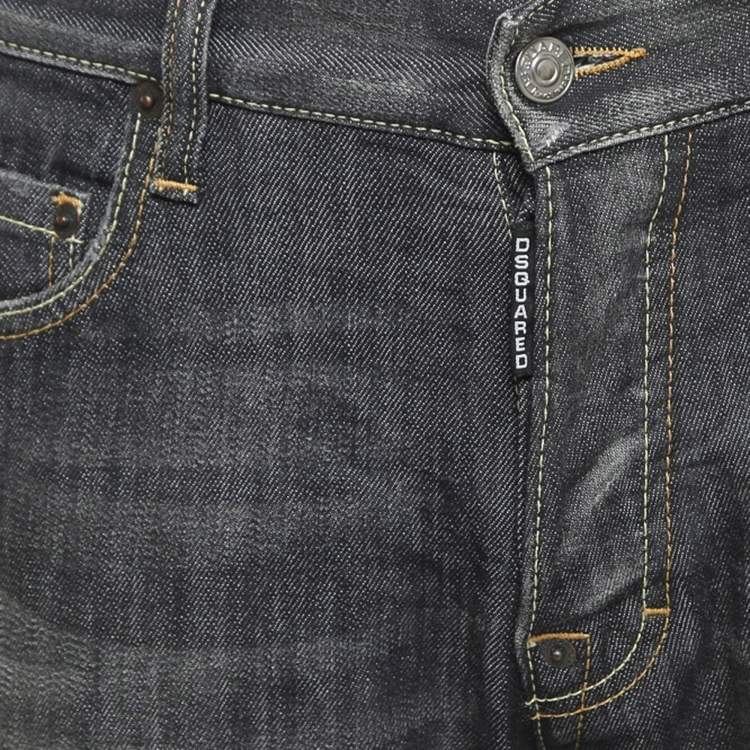 Pre Owned Dsquared2 Charcoal Grey Washed Denim Jeans S Waist 32"