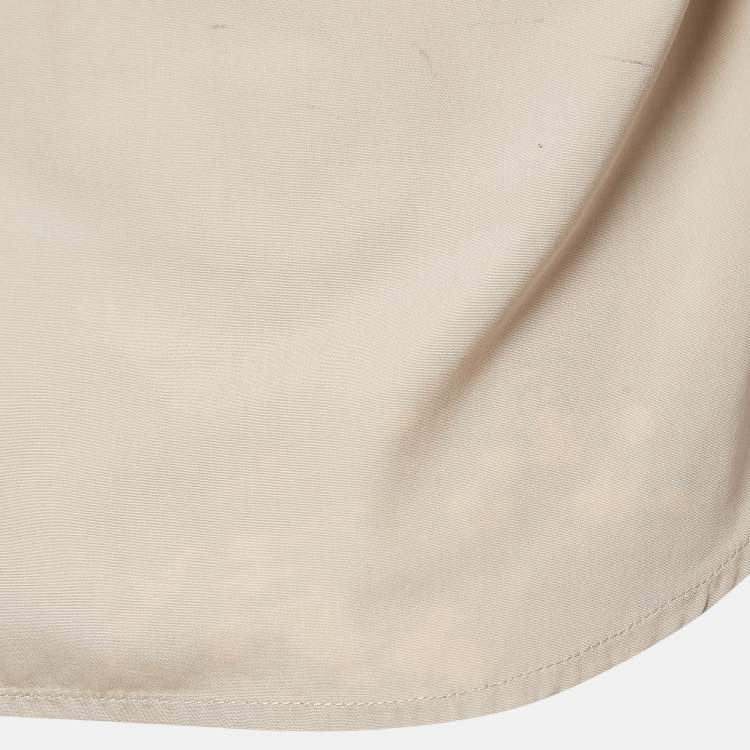 Pre Owned Dsquared2 Beige Logo Printed Poplin Shirt S