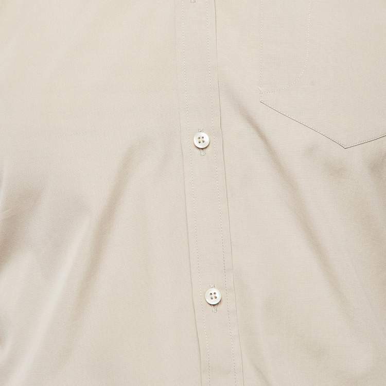 Pre Owned Dsquared2 Beige Logo Printed Poplin Shirt S