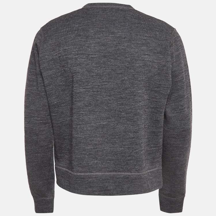 Pre Owned Dsquared2 Grey Puff Print Knit Sweatshirt S