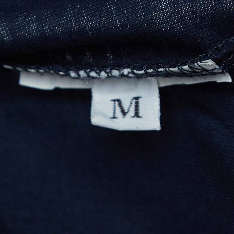 Pre Owned Dsquared2 Navy Blue Logo Printed Cotton T-Shirt M