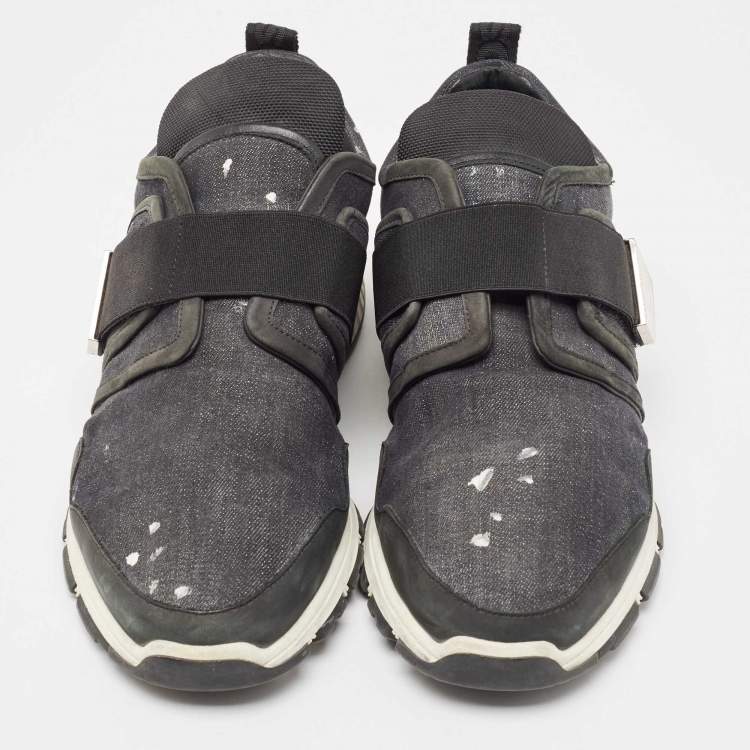 Pre Owned Dsquared2 Black Canvas Slip On Sneakers Size 43 