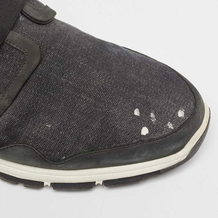 Pre Owned Dsquared2 Black Canvas Slip On Sneakers Size 43 