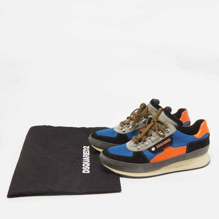 Pre Owned Dsquared2 Multicolor Suede & Mesh Dean Goes Hiking Lace Up Sneakers Size 43