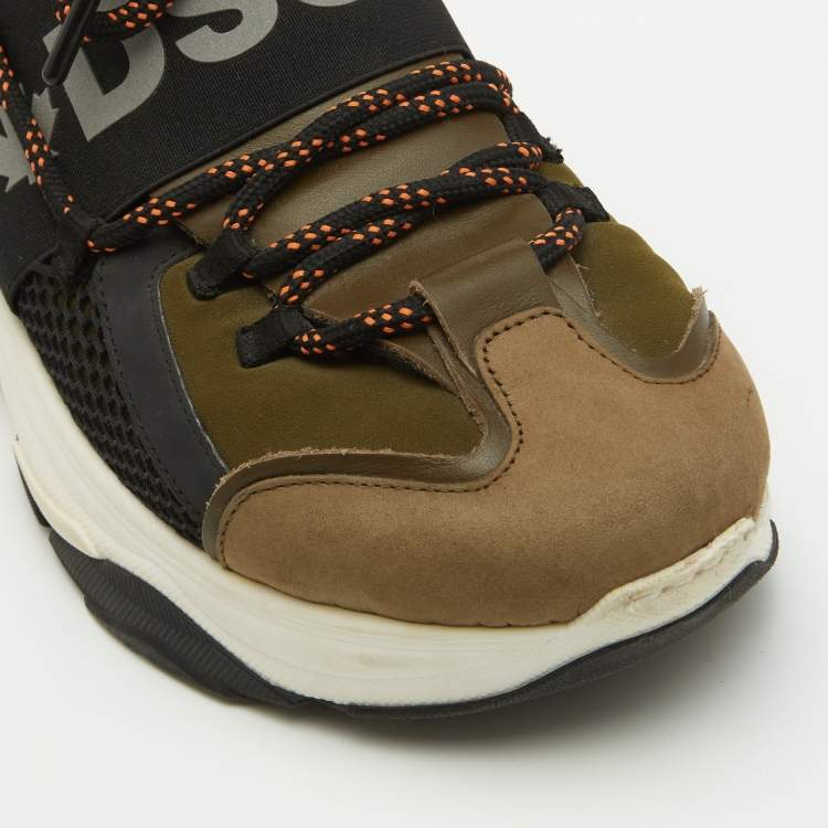 Pre Owned Dsquared2 Multicolor Neoprene and Suede Run Ds2 Sneakers Size 39