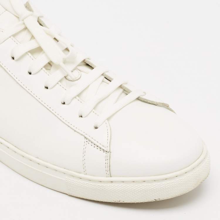 Pre Owned Dsquared2 White/Blue Leather Low Top Sneakers Size 43