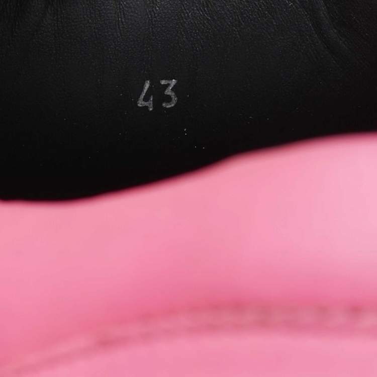 Pre Owned Dsquared2 Neon Pink Leather Slip On Sneakers Size 43