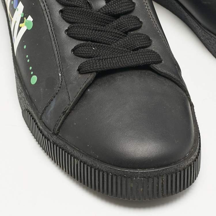 Pre Owned Dsquared2 Black Leather Cassetta Low Top Sneakers Size 41